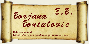 Borjana Bontulović vizit kartica
